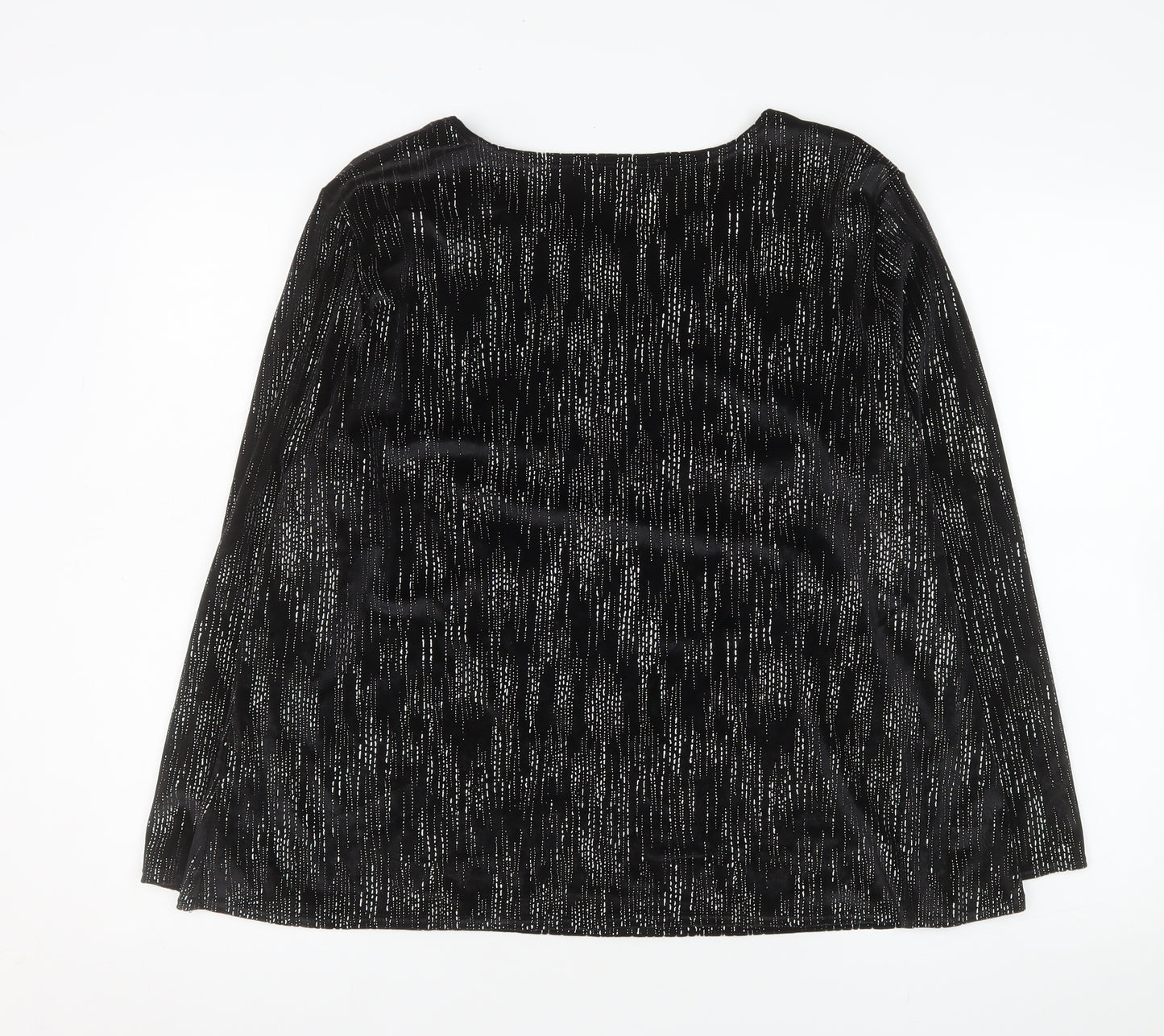 Saloos Women’s Black Glitter Velvet Tunic Blouse Size 20 Long Sleeve