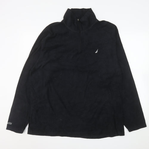 Nautica Men's Black XL 1/4 Zip Fleece Sweatshirt Pullover