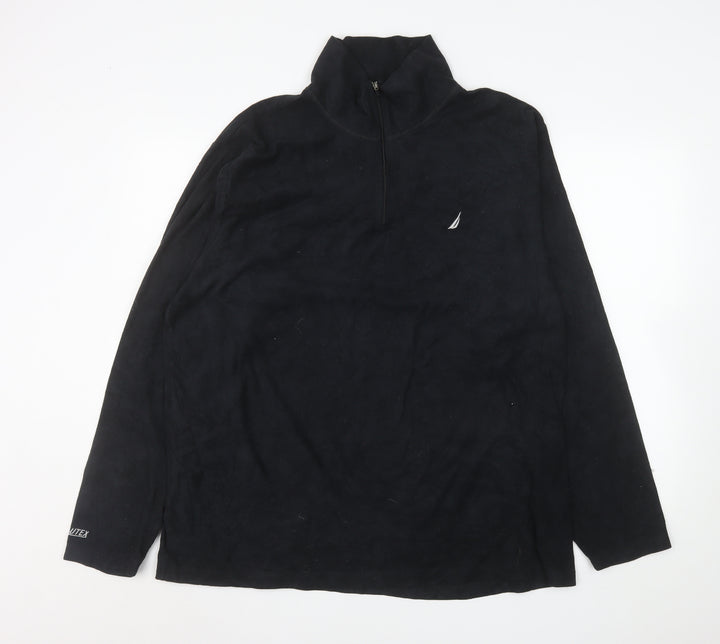Nautica Men's Black XL 1/4 Zip Fleece Sweatshirt Pullover