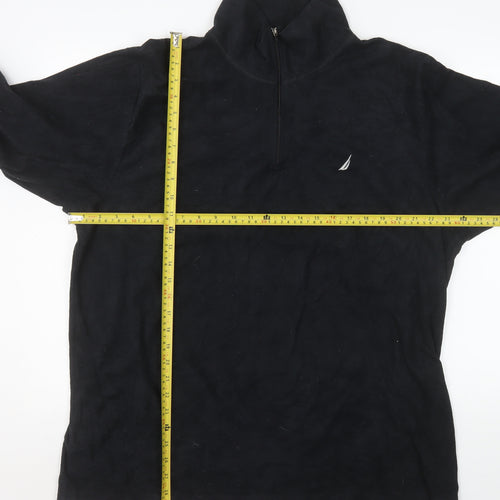 Nautica Men's Black XL 1/4 Zip Fleece Sweatshirt Pullover