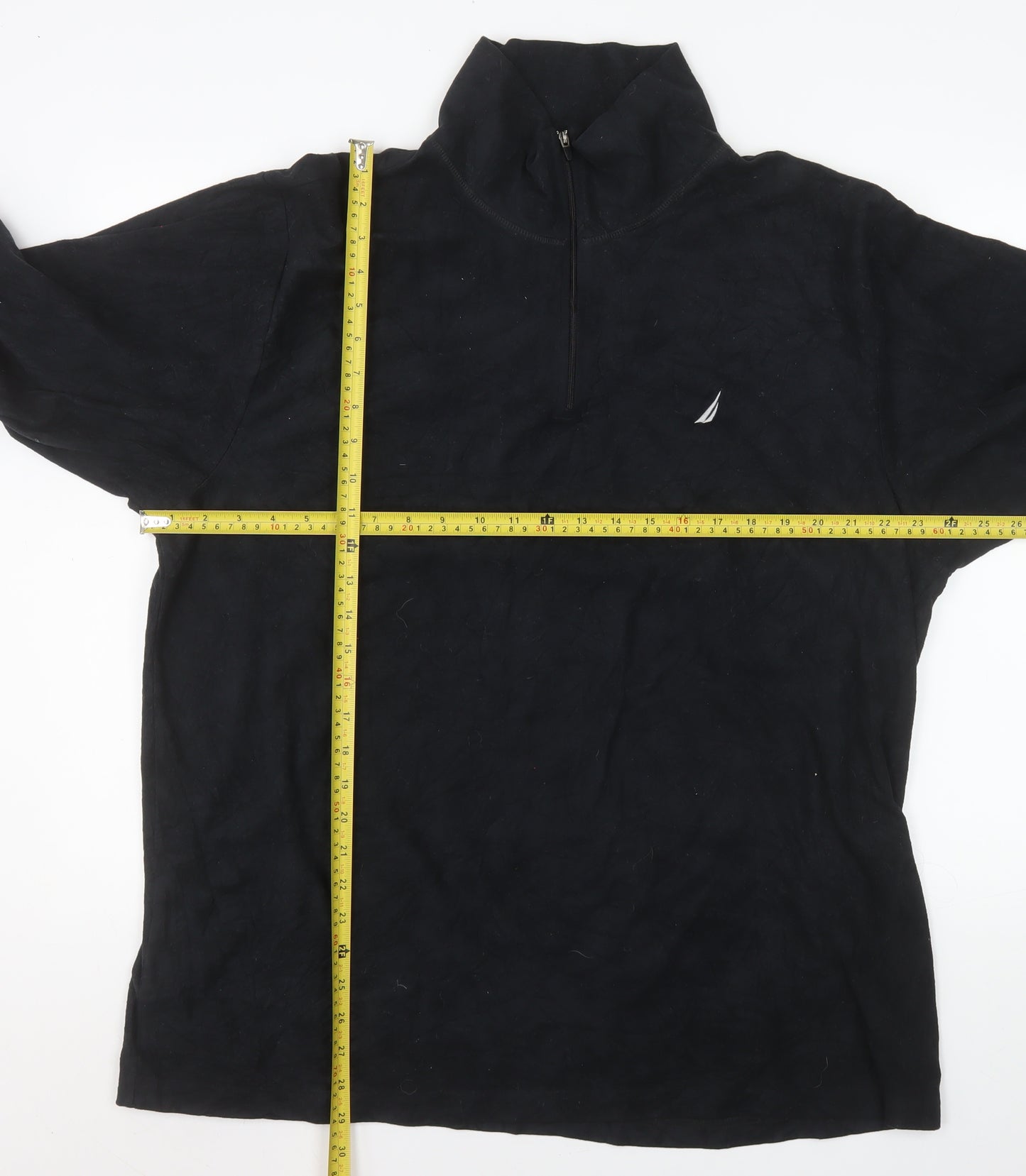 Nautica Men's Black XL 1/4 Zip Fleece Sweatshirt Pullover