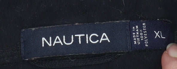 Nautica Men's Black XL 1/4 Zip Fleece Sweatshirt Pullover