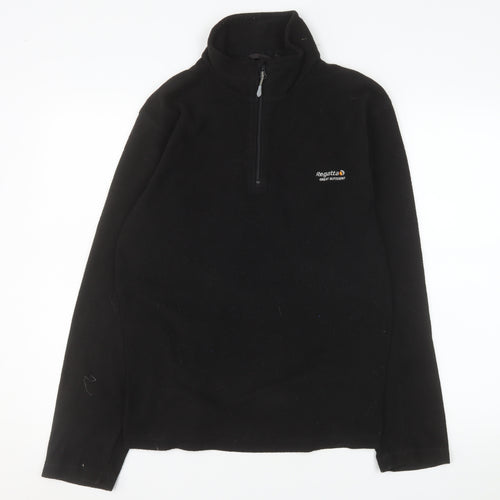 Regatta Women’s Black Fleece Pullover Sweatshirt UK S 1/4 Zip Outdoor