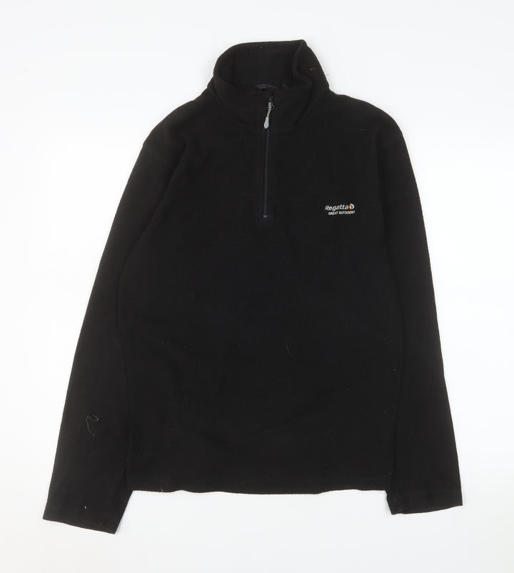 Regatta Women’s Black Fleece Pullover Sweatshirt UK S 1/4 Zip Outdoor