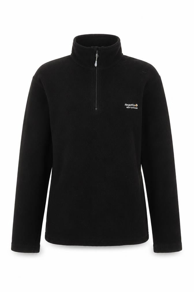 Front view of Regatta Women’s Black Fleece Pullover Sweatshirt UK S 1/4 Zip Outdoor