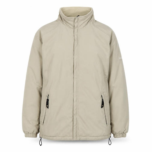 Front view of Regatta women’s beige windproof softshell jacket, size UK 12