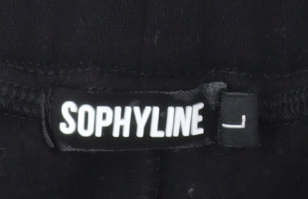 Sophlyine Womens Black Jogger Sweatpants L Cotton Blend Comfy Activewear Trousers