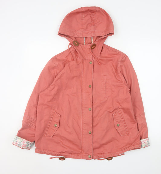 Marks and Spencer Women Pink Cotton Hooded Anorak Jacket UK 14