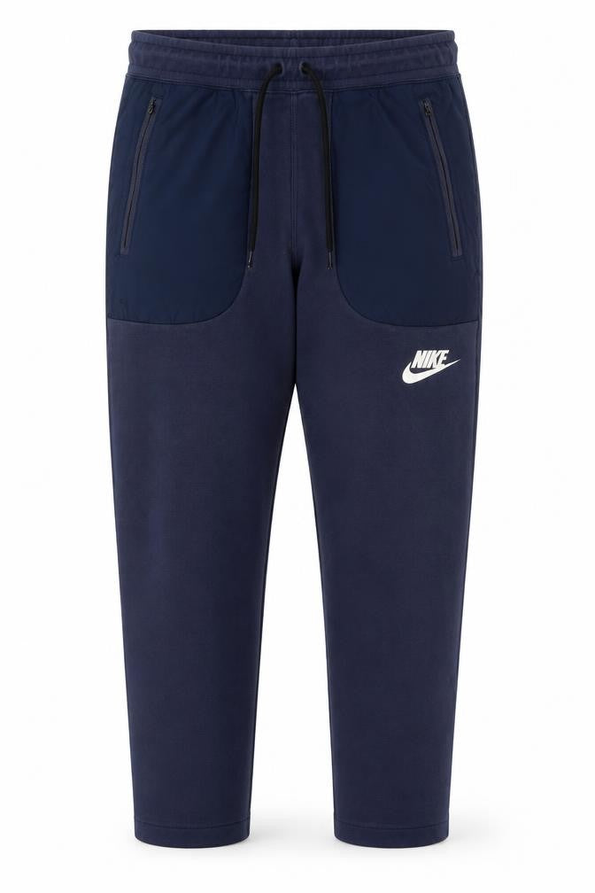 Front view of Nike Men’s Blue Jogger Trousers, size M, Activewear Cotton Blend
