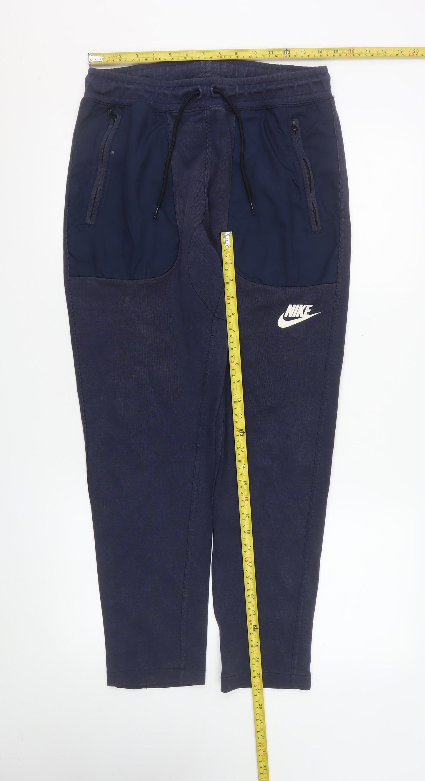 Nike Men’s Blue Jogger Trousers Size M Activewear Cotton Blend