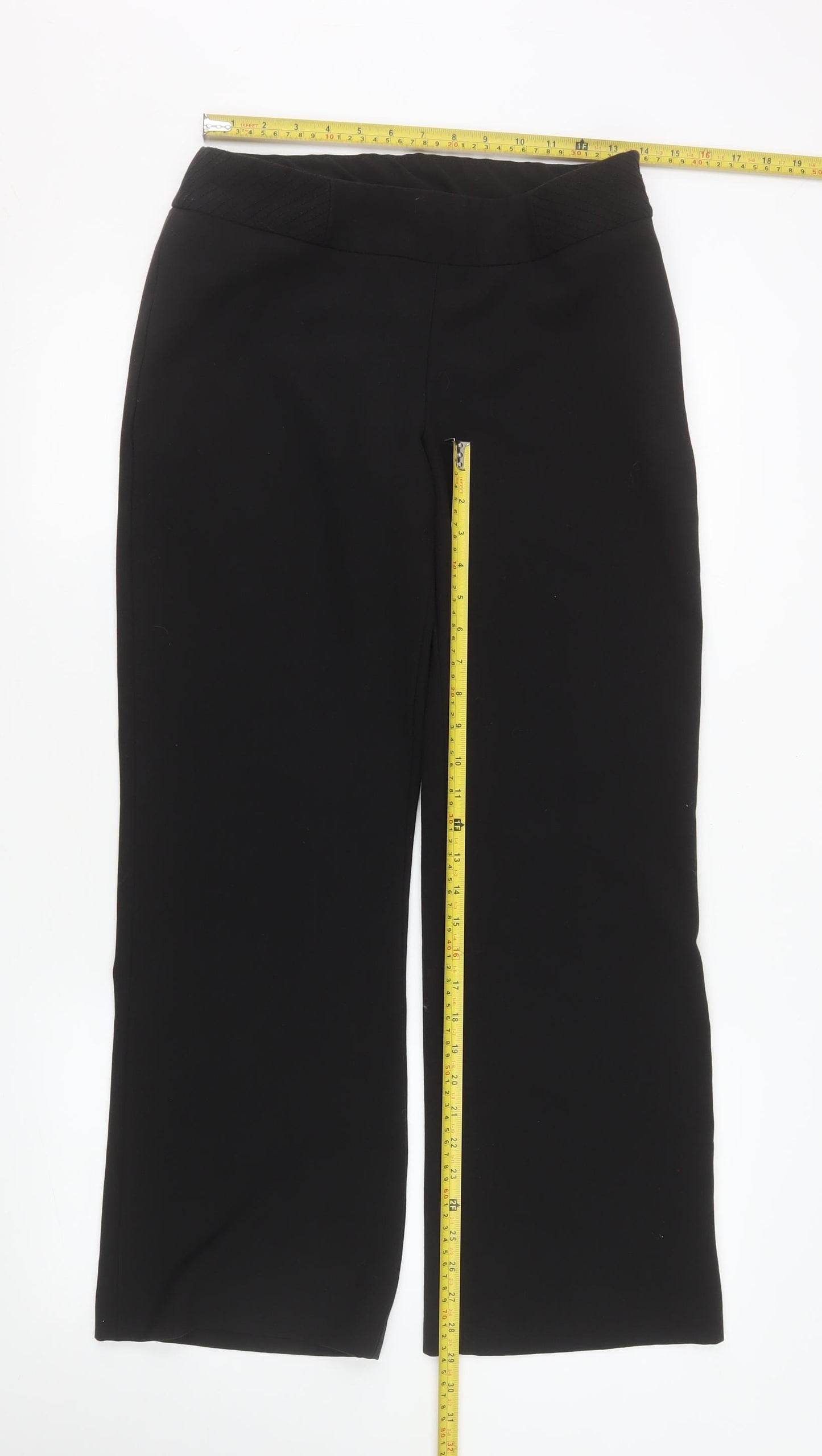 Wallis Women’s Black Straight Leg Stretch Trousers Size 12