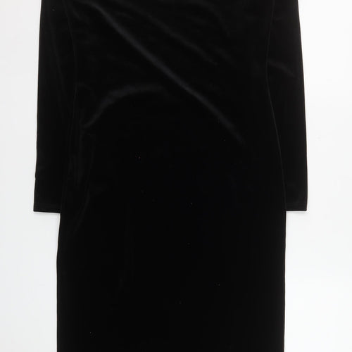 New Look Women Black Maternity Size 10 Velvet Bodycon Dress