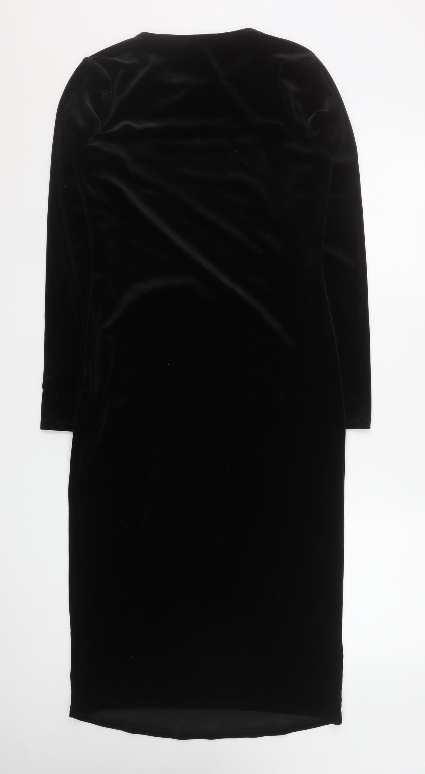 New Look Women Black Maternity Size 10 Velvet Bodycon Dress