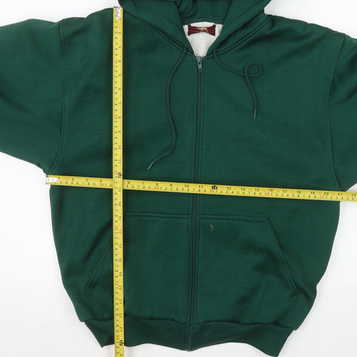 True Breed Men's Green Hooded Full Zip Fleece Jacket Size M