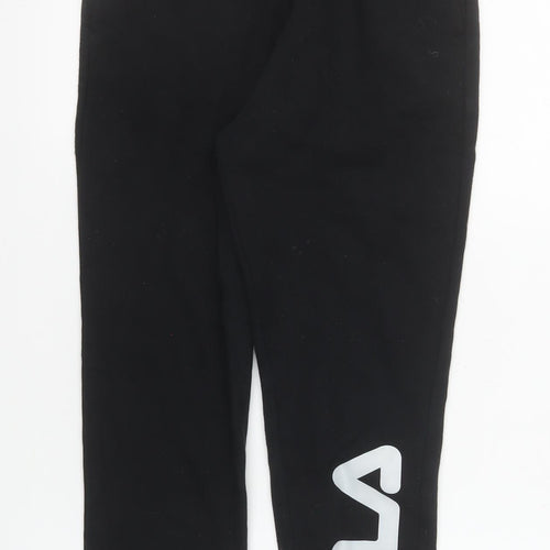 FILA Boys Black Jogger Sweatpants 10-12 Years Cotton Blend Activewear