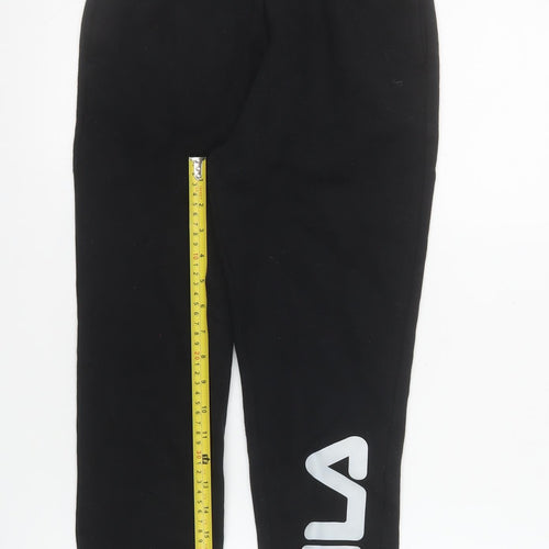 FILA Boys Black Jogger Sweatpants 10-12 Years Cotton Blend Activewear