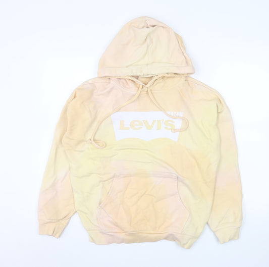 Levi's Women's Beige Hooded Pullover Sweatshirt XXS Cotton Logo