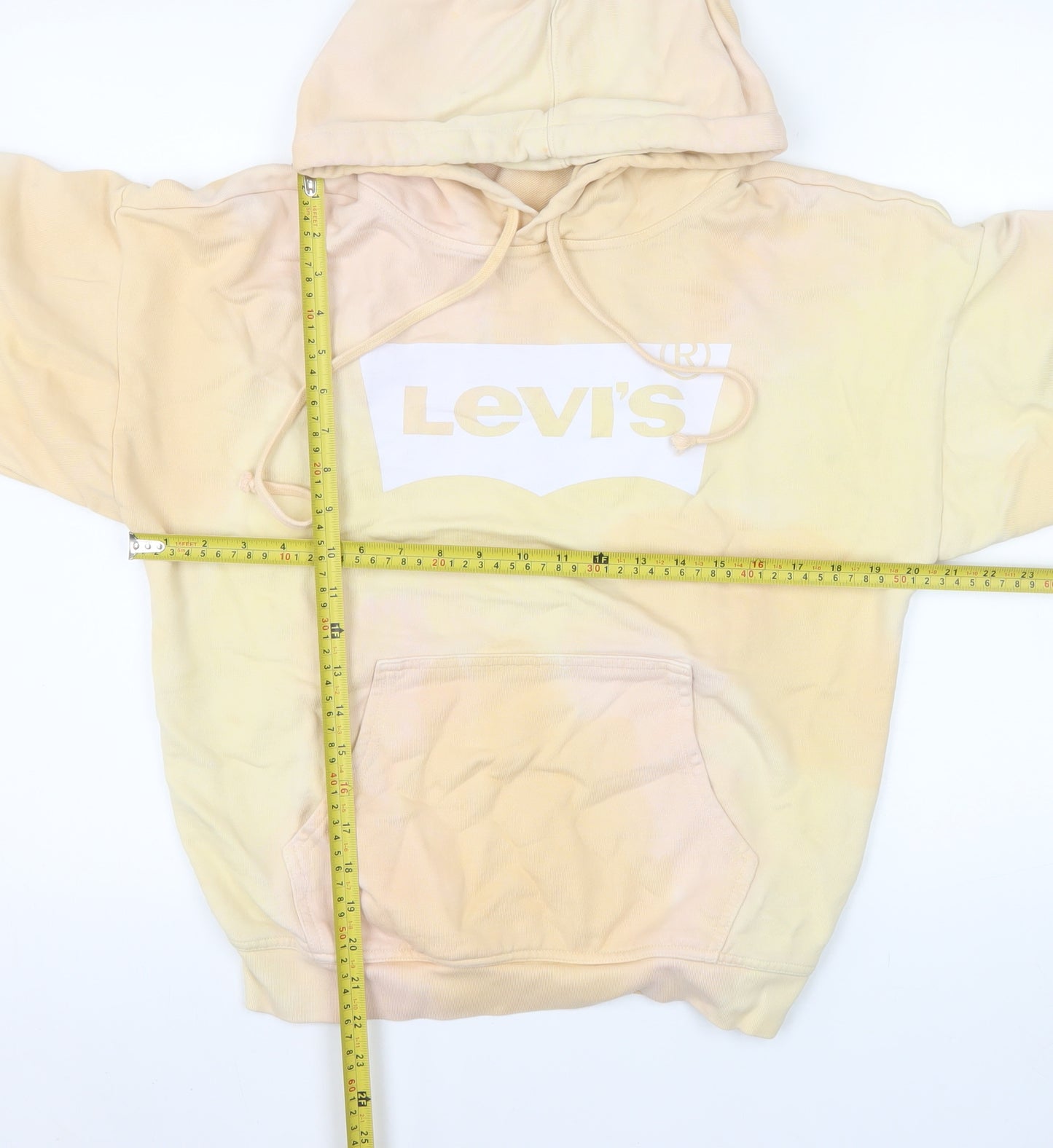 Levi's Women's Beige Hooded Pullover Sweatshirt XXS Cotton Logo