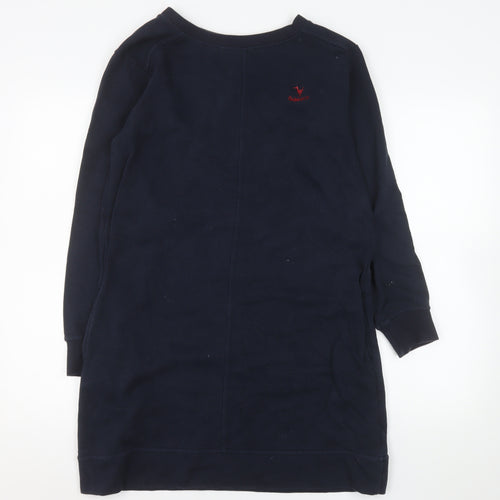 Quba & Co. Women's Blue Shift Sweater Dress Size 10 Long Sleeve Casual