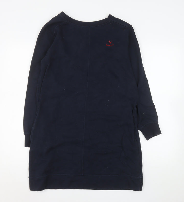 Quba & Co. Women's Blue Shift Sweater Dress Size 10 Long Sleeve Casual