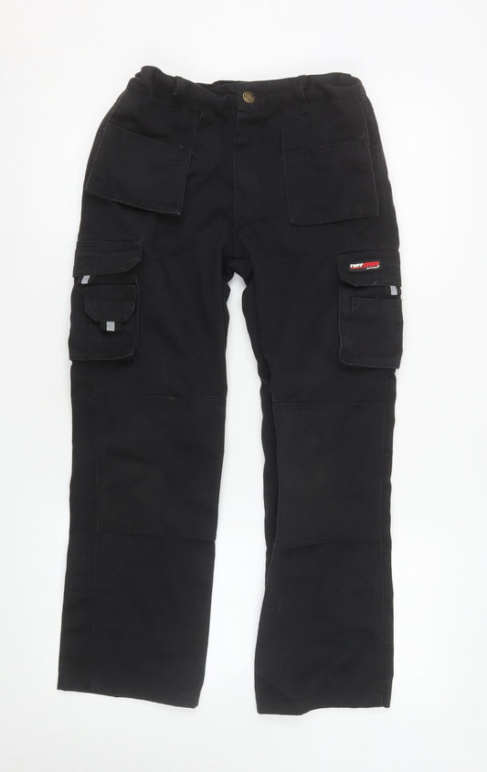 Tuff Stuff Boys Black Cargo Workwear Trousers 11-12 Years Polyester Cotton