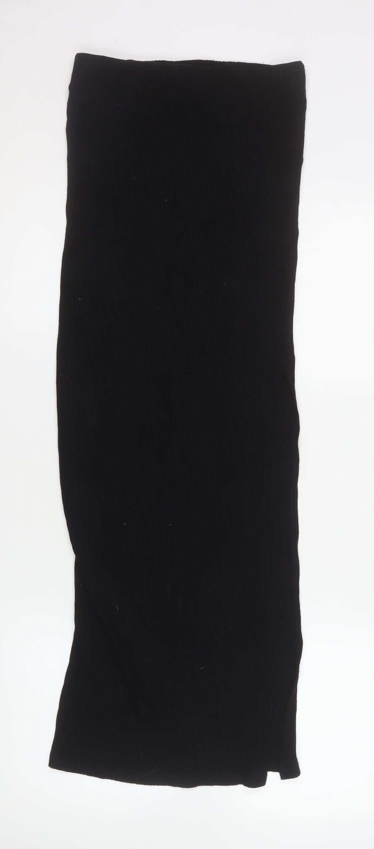 Bershka Women’s Black Midi Pencil Skirt XS Cotton Stretch