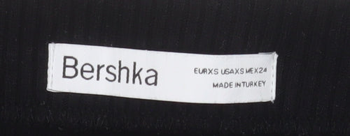 Bershka Women’s Black Midi Pencil Skirt XS Cotton Stretch