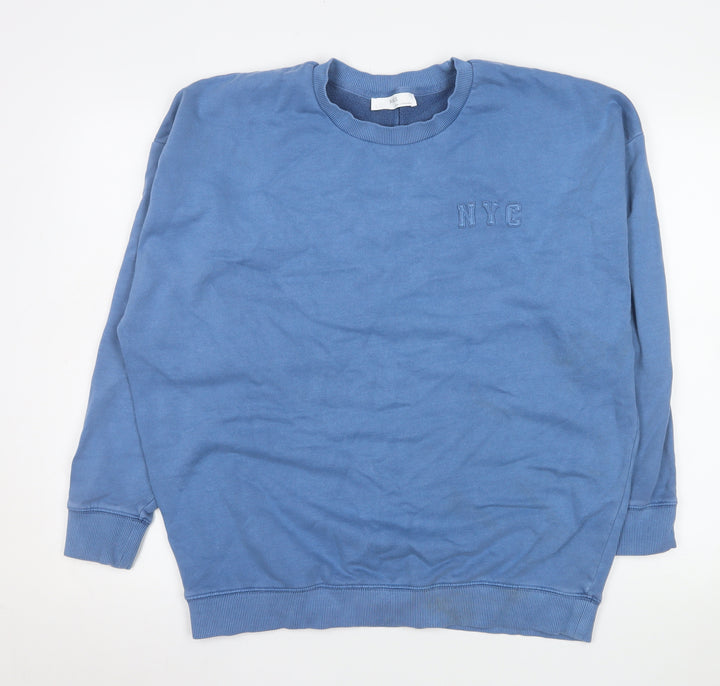 Marks and Spencer Men's Blue NYC Crew Neck Sweatshirt Size S