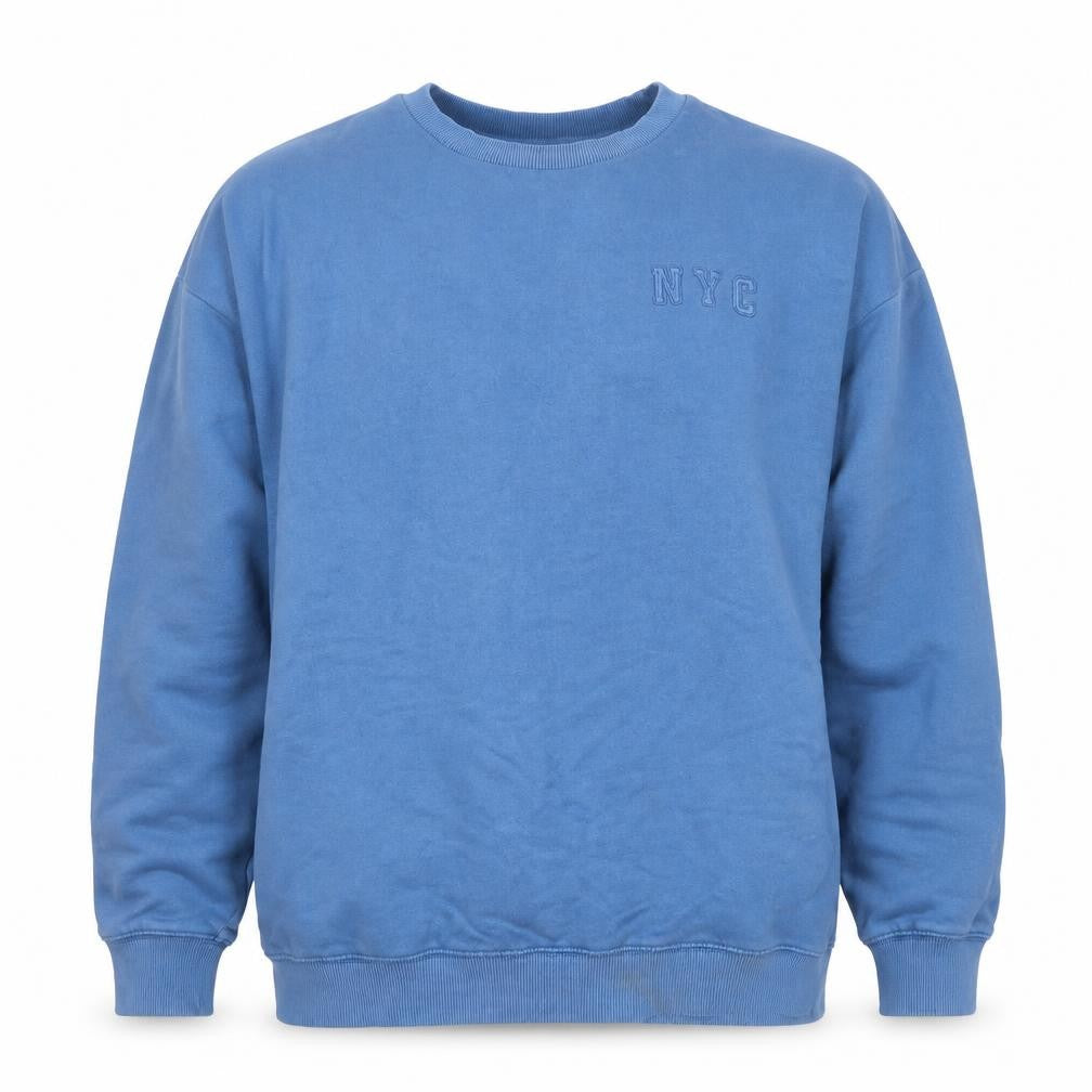 Front view of Marks & Spencer Men's Blue NYC Crew Neck Sweatshirt, size S