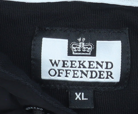 Weekend Offender Men's Black XL Pullover Hoodie with Zipped Pockets
