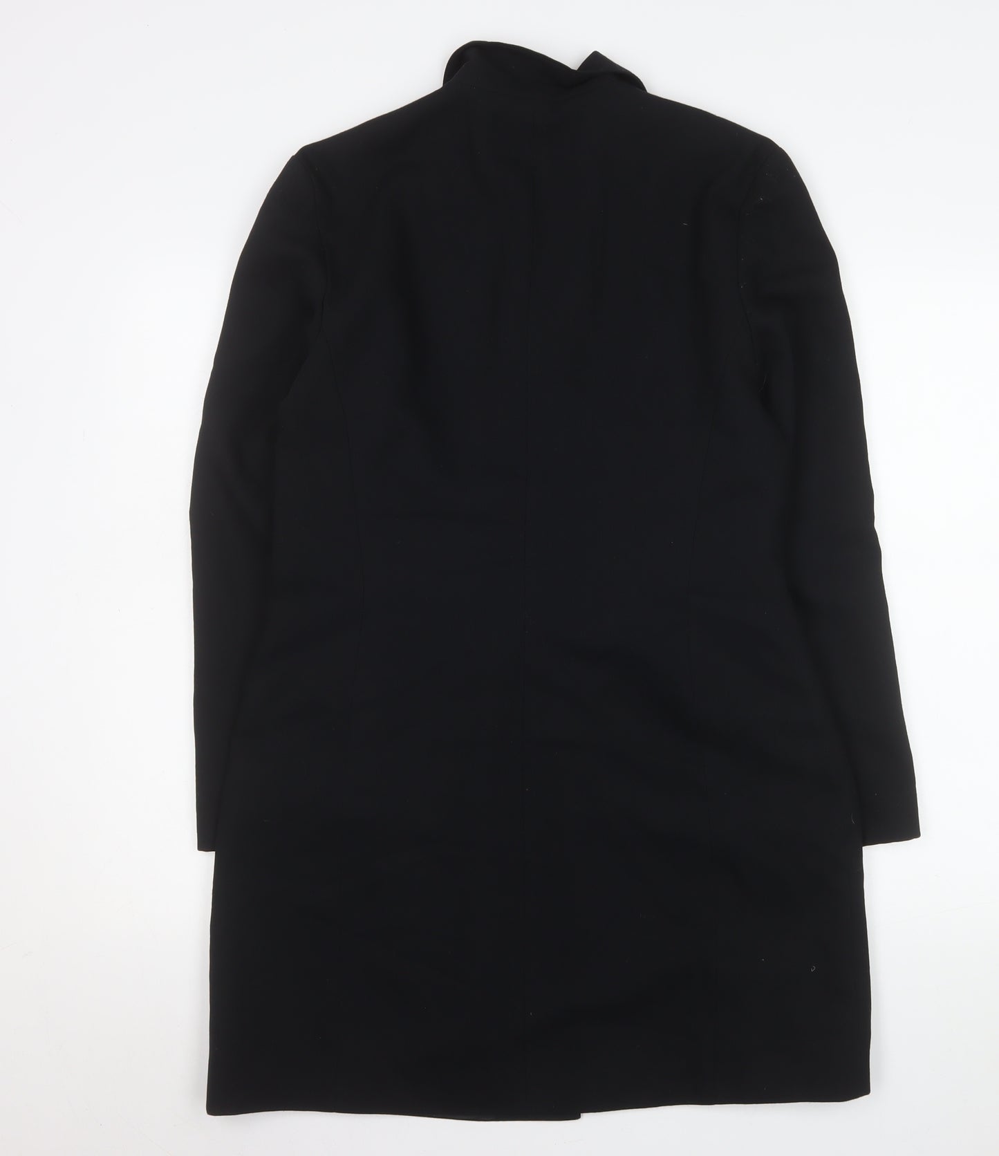 Dorothy Perkins Women's Black Long Overcoat Size 14 Classic Style
