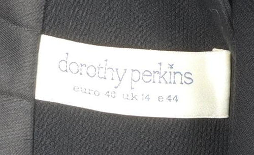 Dorothy Perkins Women's Black Long Overcoat Size 14 Classic Style