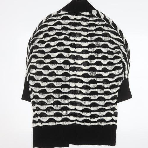 Jane Norman Womens Black & White Knit Cardigan M Relaxed Fit