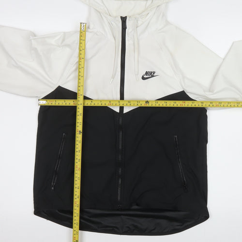 Nike Men's XS Black White Hooded Windbreaker Jacket