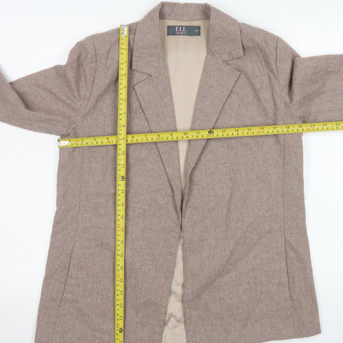 ELL Design Womens Beige Single-Breasted Blazer Size Small