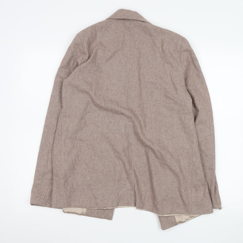 ELL Design Womens Beige Single-Breasted Blazer Size Small