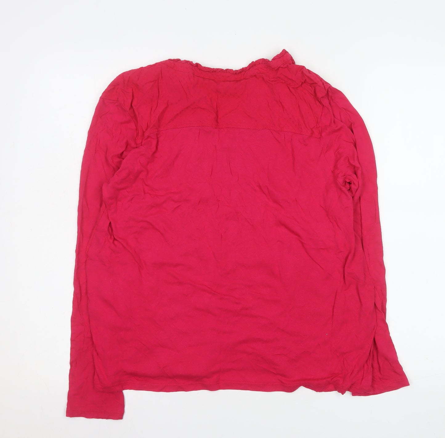 s.Oliver Women's Red Viscose Long Sleeve Tunic Blouse Size 14