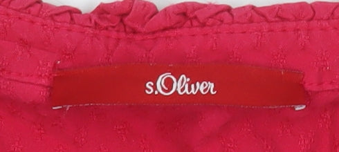 s.Oliver Women's Red Viscose Long Sleeve Tunic Blouse Size 14