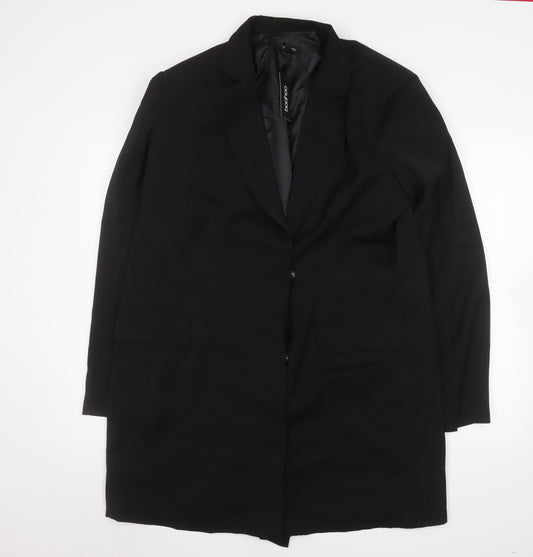 Boohoo Women's Black Longline Blazer Jacket Size 18