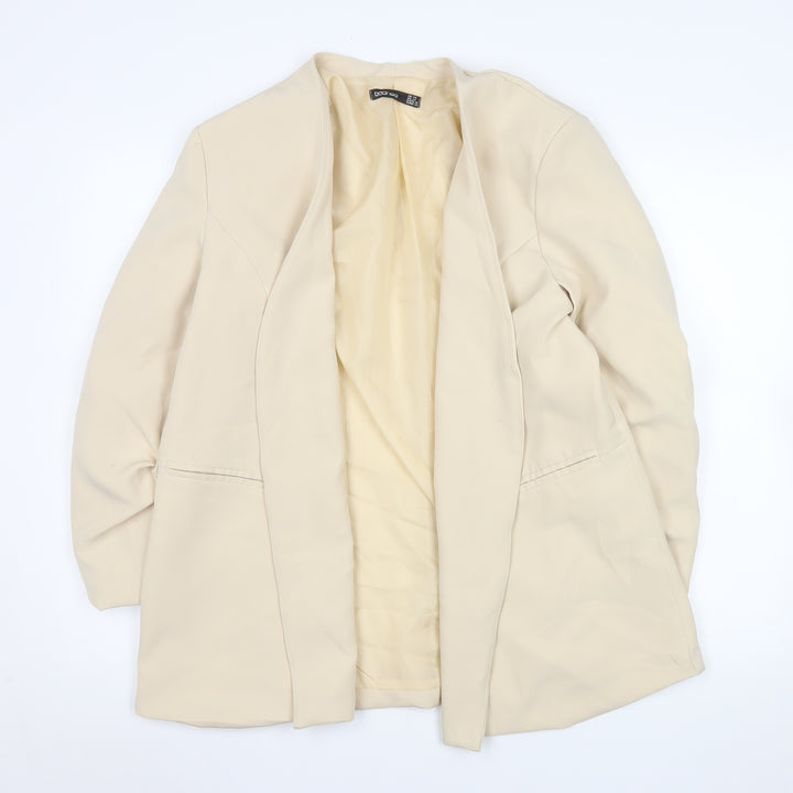 Boohoo Womens Beige Shawl Lapel Long Sleeve Blazer Jacket UK 18