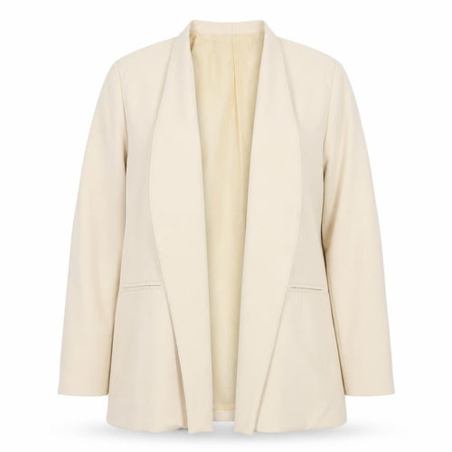 Boohoo Womens Beige Shawl Lapel Long Sleeve Blazer Jacket UK 18