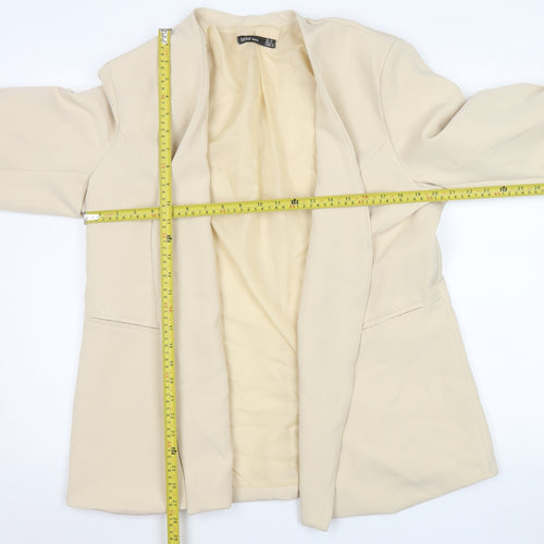 Boohoo Womens Beige Shawl Lapel Long Sleeve Blazer Jacket UK 18