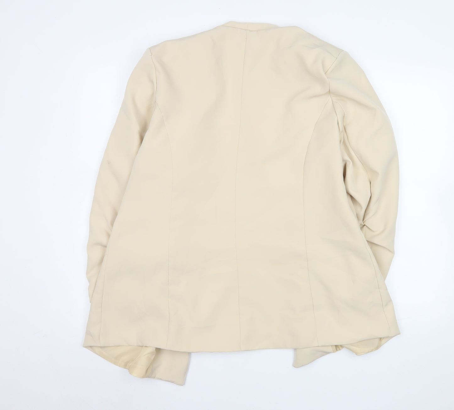 Boohoo Womens Beige Shawl Lapel Long Sleeve Blazer Jacket UK 18