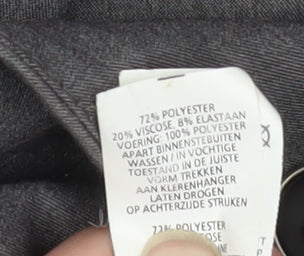 Denim Co Women Grey Double-Breasted Blazer Size 12 Regular Fit Work Jacket