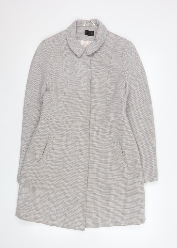 Topshop Women’s Grey Wool Blend Long Overcoat UK 10