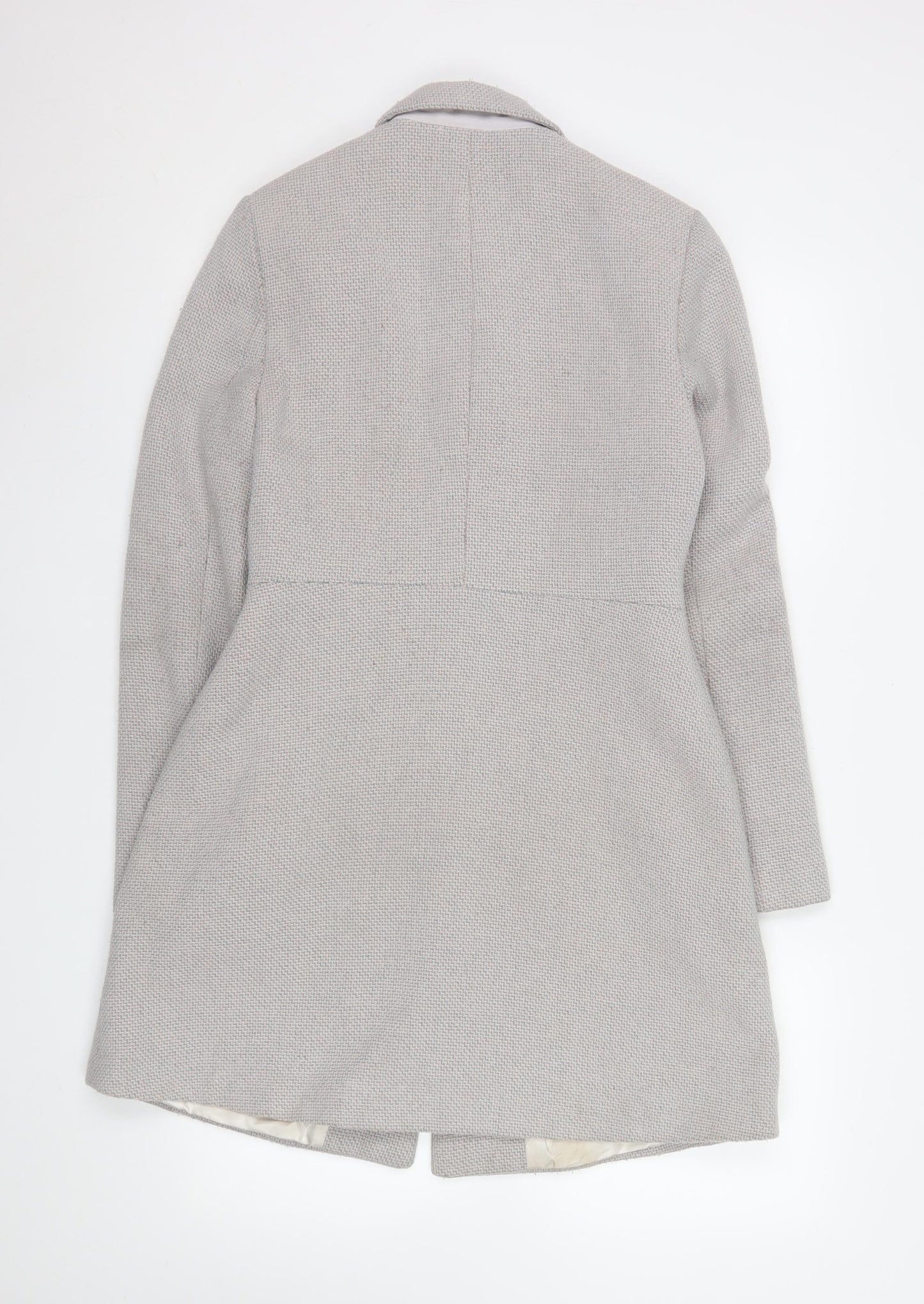Topshop Women’s Grey Wool Blend Long Overcoat UK 10