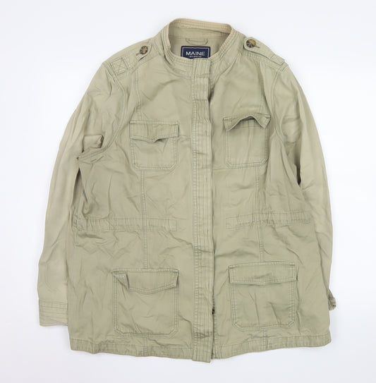 Maine New England Women Beige Size 18 Military Jacket