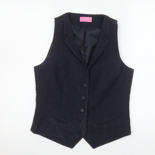 Brook Taverner Boys Blue Wool Blend Herringbone Formal Waistcoat S