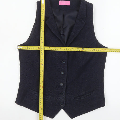 Brook Taverner Boys Blue Wool Blend Herringbone Formal Waistcoat S