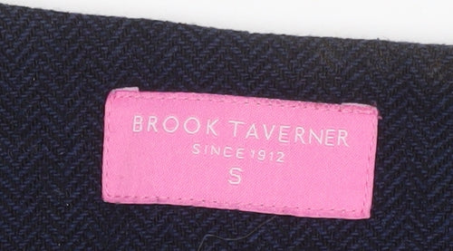 Brook Taverner Boys Blue Wool Blend Herringbone Formal Waistcoat S